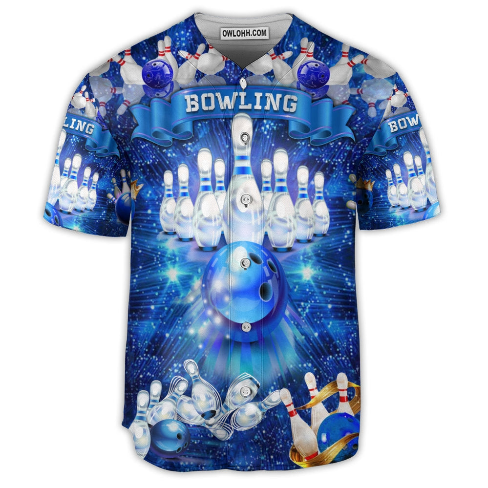 Bowling Is The Best Part Of My Day Blue - Baseball Jersey  - Chic Loom