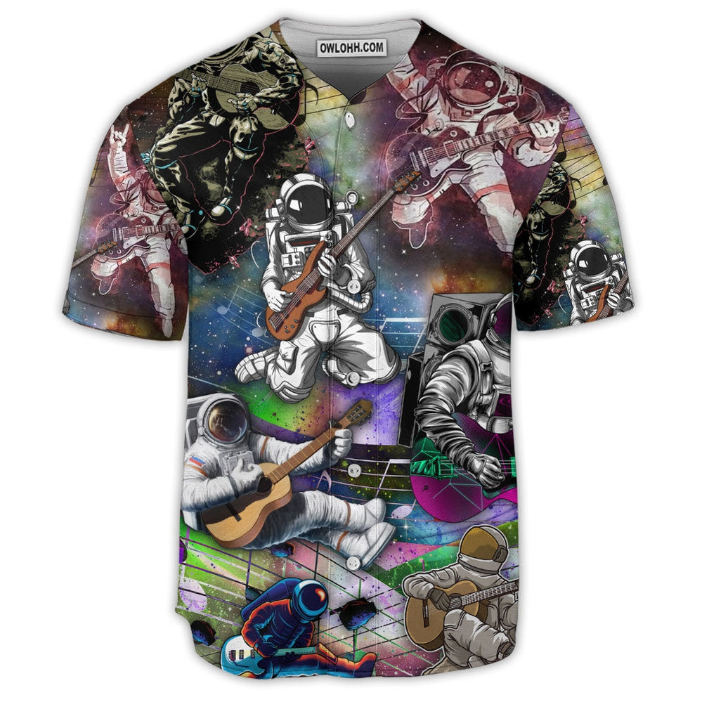 Guitar Galaxy Funny Astronaut Music Lover - Baseball Jersey  - Chic Loom