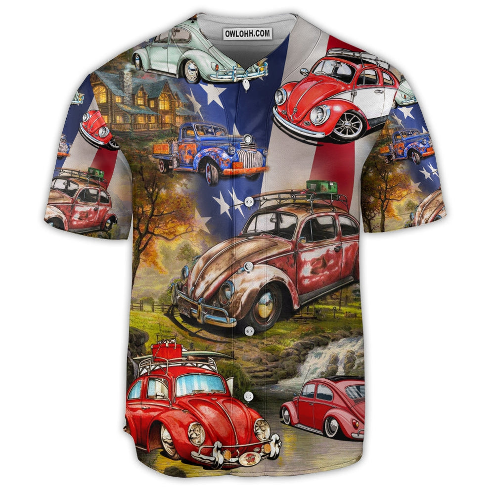 Camping Independence Day Vintage - Baseball Jersey  - Chic Loom