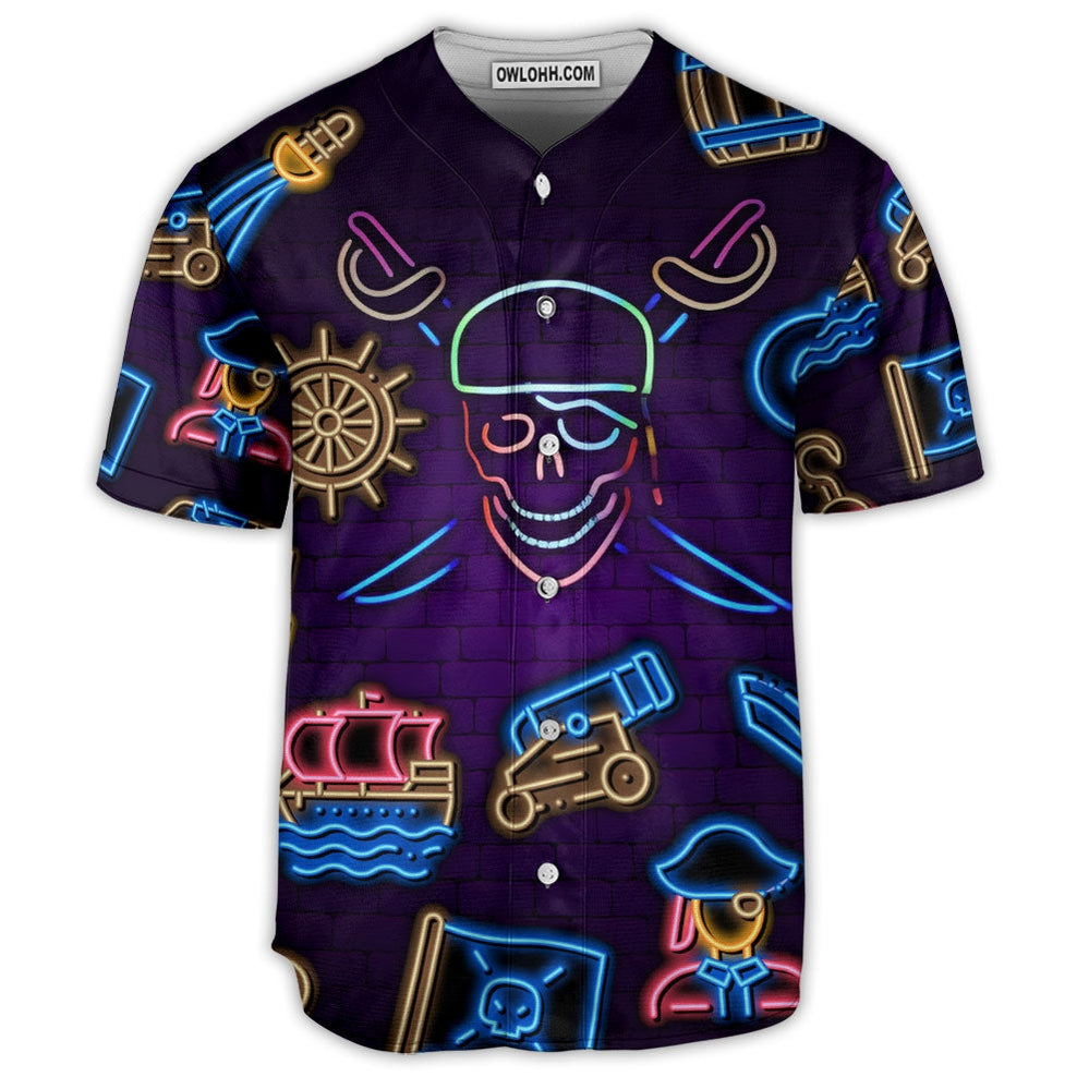 Pirate Neon Art Style - Baseball Jersey