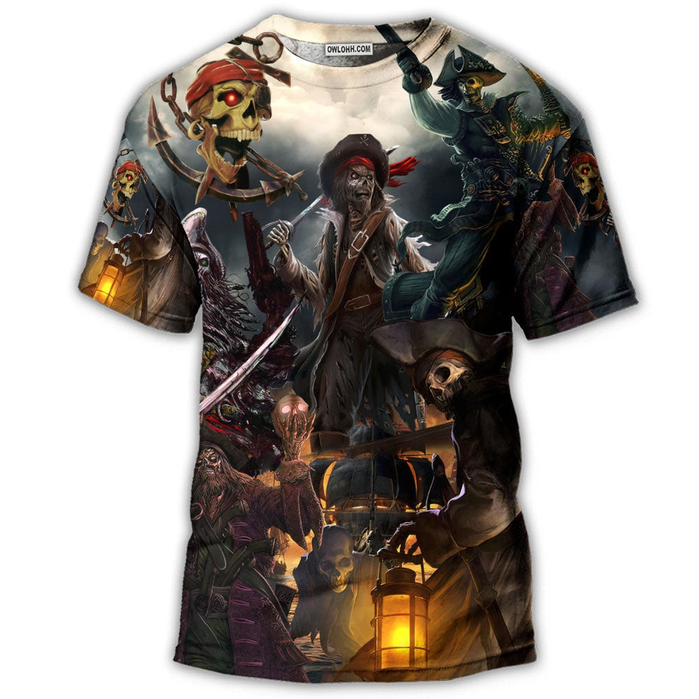 Skull Fantasy Ghost Caribbean Pirate - 3D T-shirt - Chic Loom