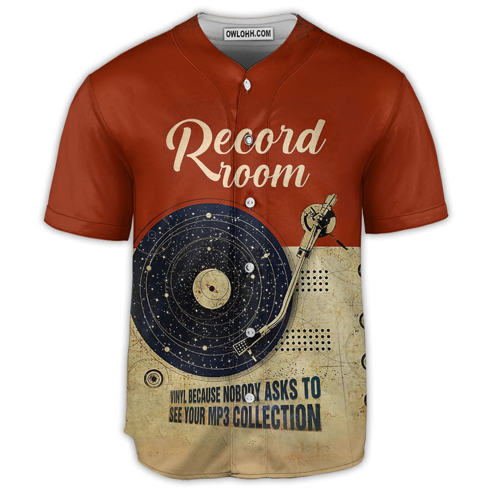 Music Retro Record Room - Baseball Jersey  - Chic Loom