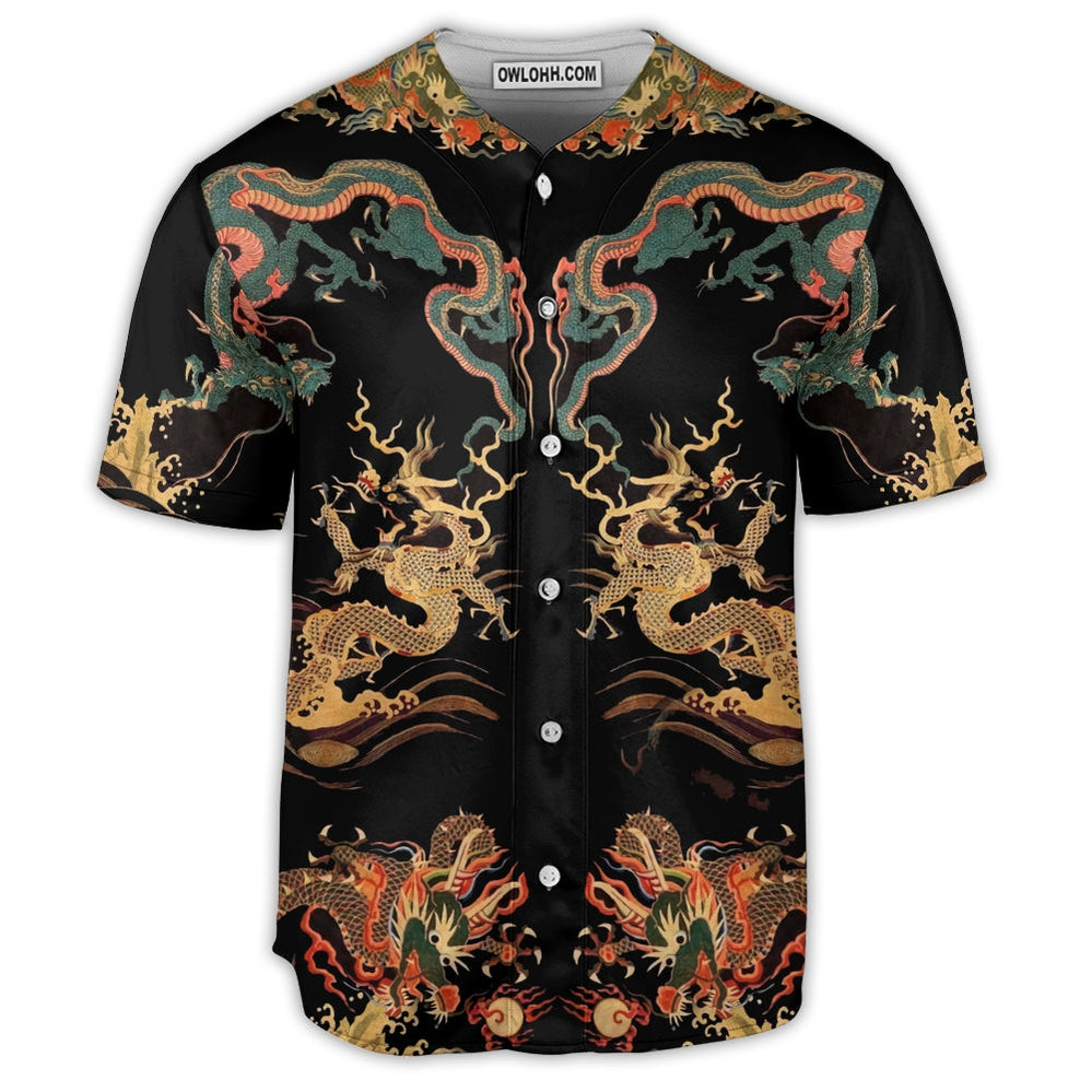 Dragon Chinese Dragon Royal - Baseball Jersey  - Chic Loom