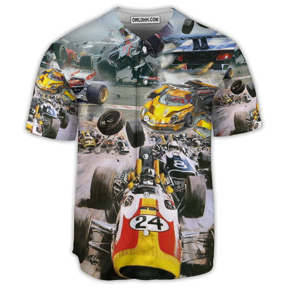 Car Racing Fast Love Racing Style - Baseball Jersey  - Chic Loom