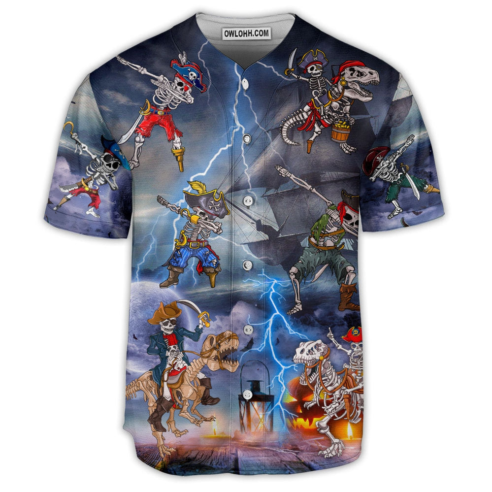 Pirate Halloween Skeleton Scary - Baseball Jersey