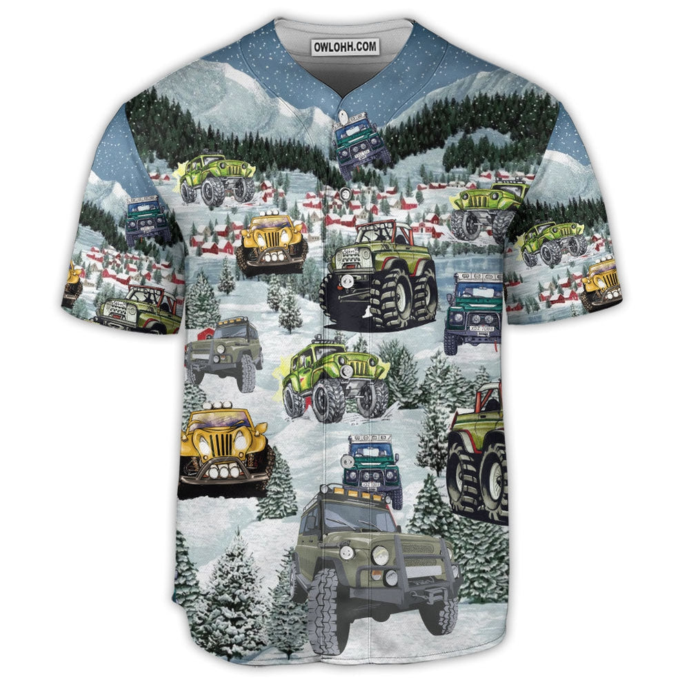 Jeep And Mountain Art - Baseball Jersey  - Chic Loom