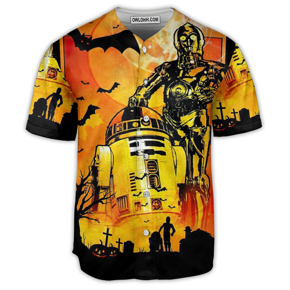 Starwars Halloween R2-D2 and C-3PO Appear - Baseball Jersey - Chic Loom