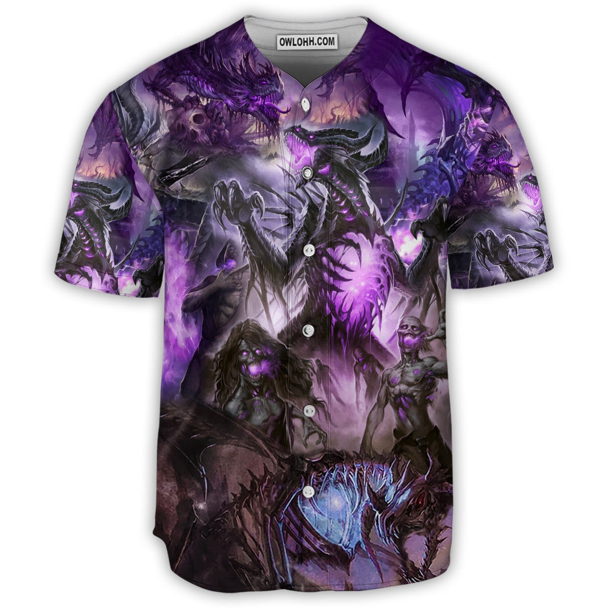 Dragon Skull Love Life Violet - Baseball Jersey - Chic Loom