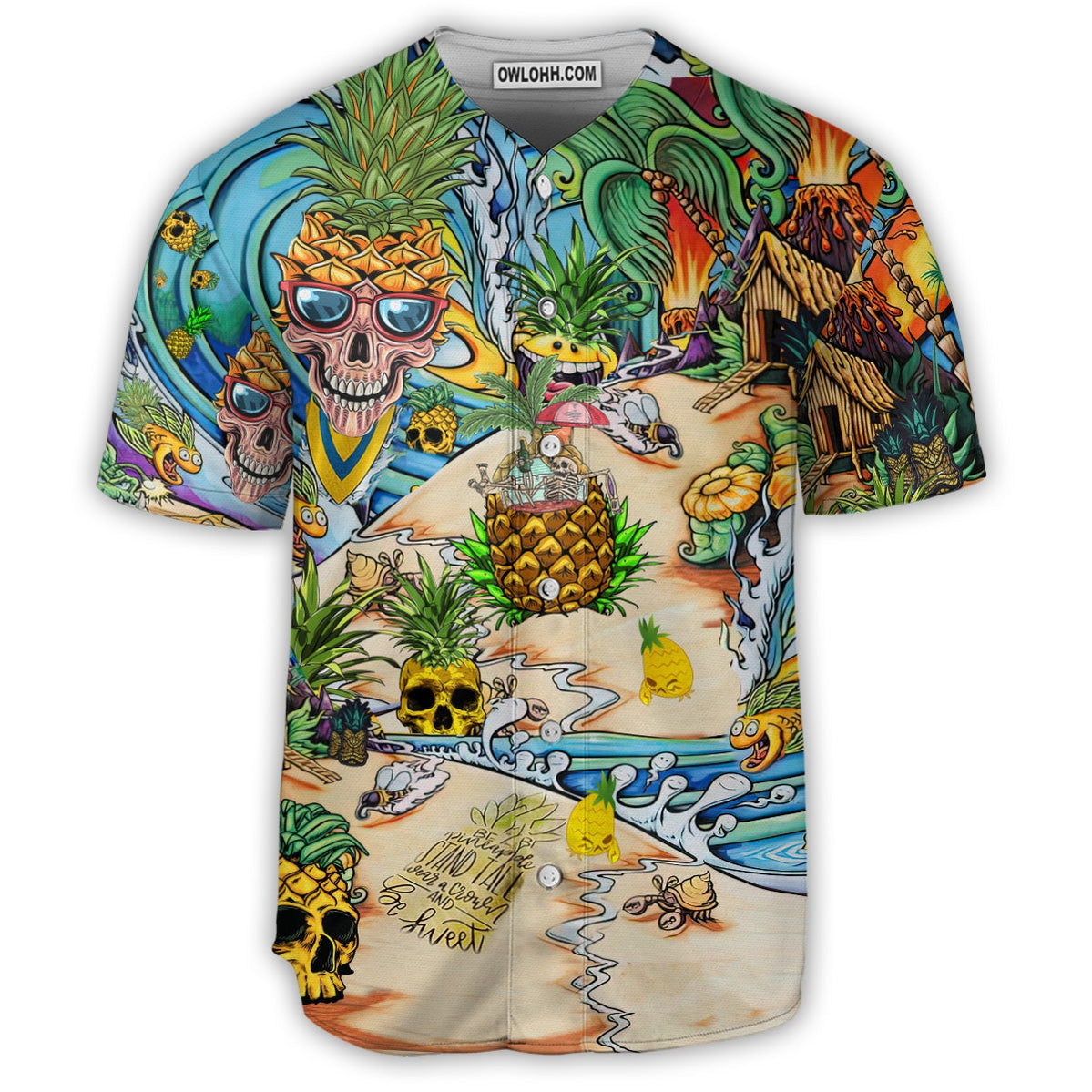 Skull Pineapple Fruit Amazing - Baseball Jersey - Chic Loom