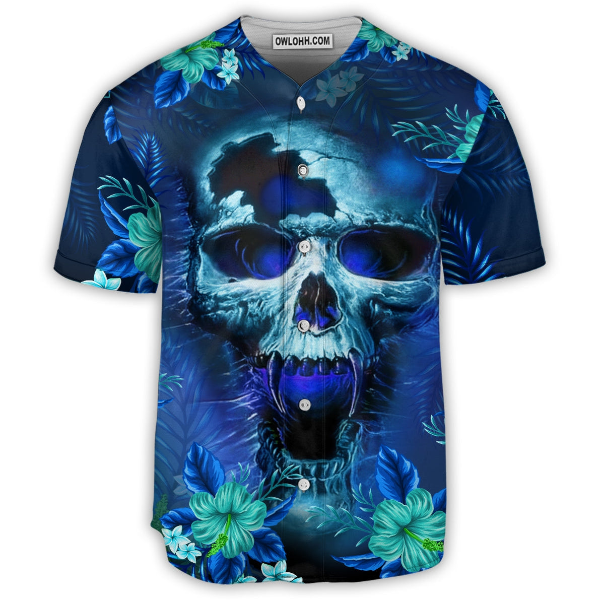 Skull Blue Hello Summer Style - Baseball Jersey - Chic Loom