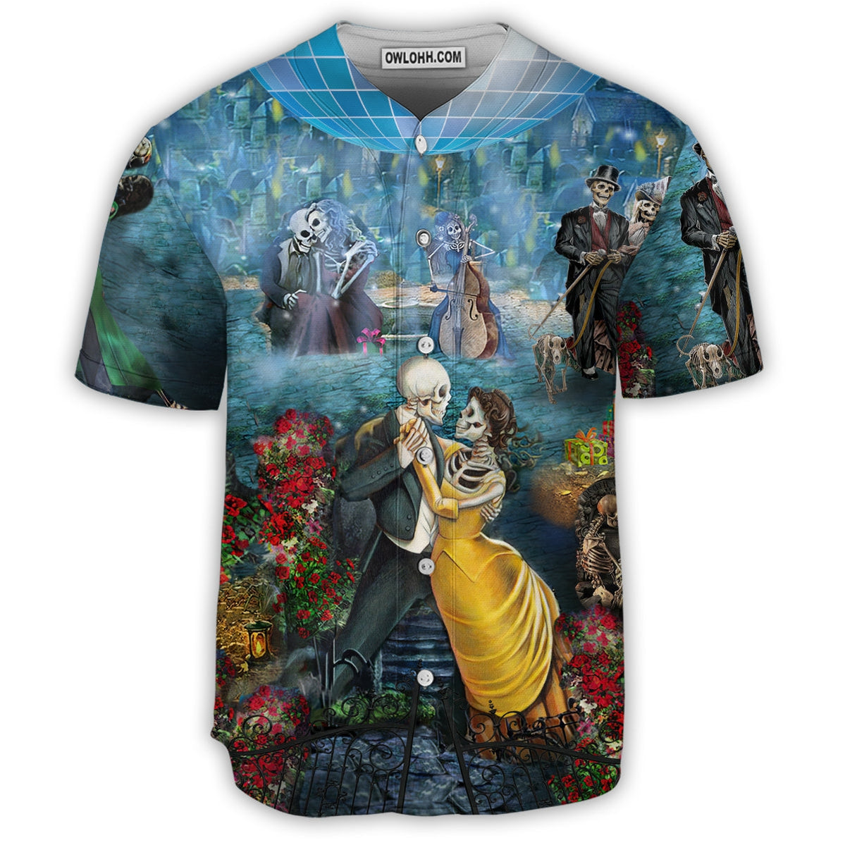 Skull Couple Dancing - Baseball Jersey - Chic Loom