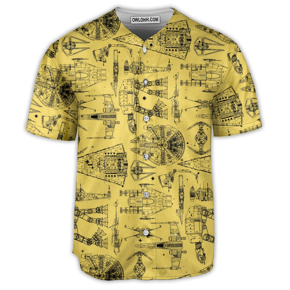 SPACE SHIPS Starwars YELLOW - Baseball Jersey - Chic Loom