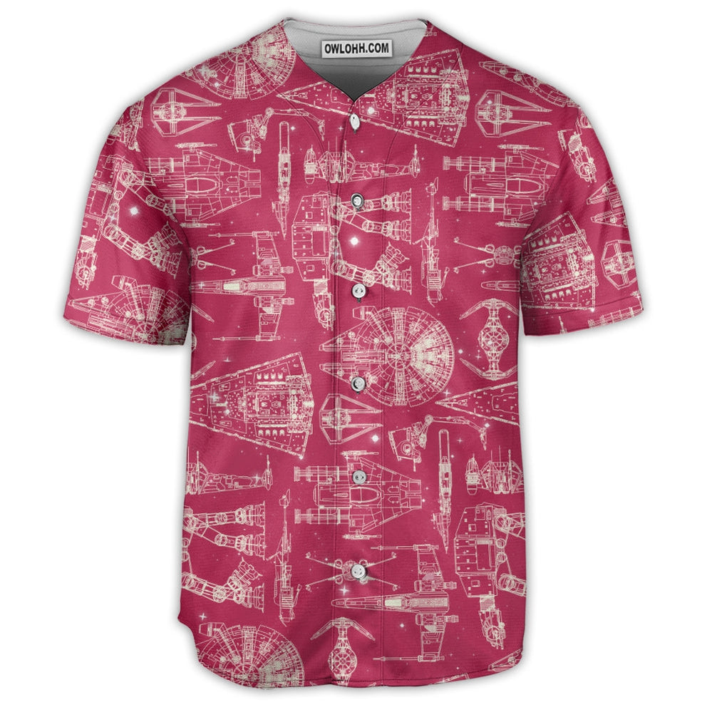 SPACE SHIPS Starwars PINK - Baseball Jersey - Chic Loom