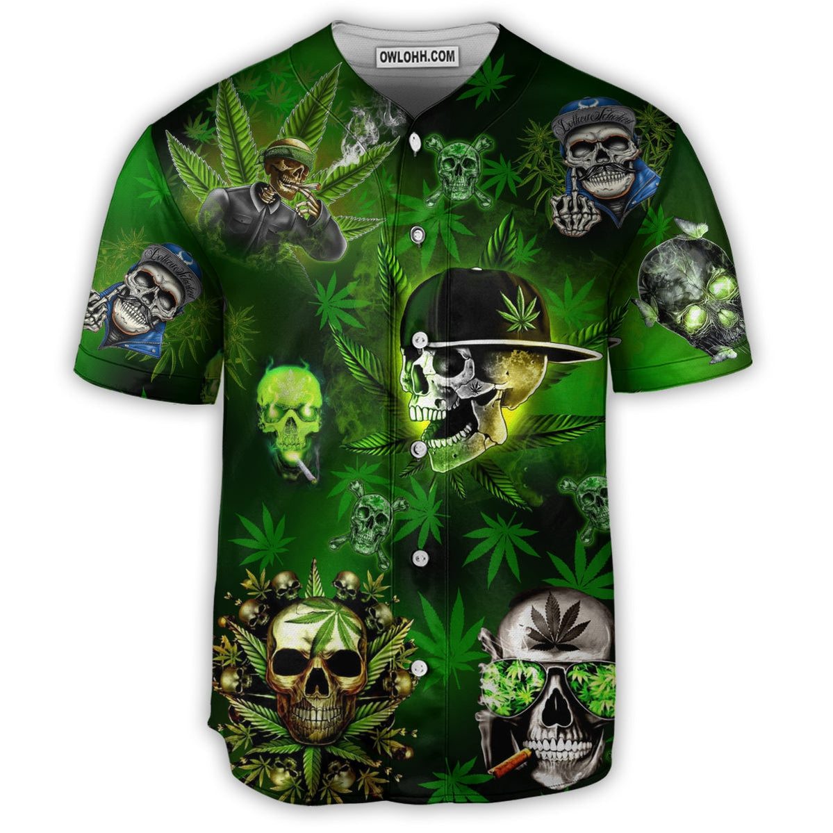 Skull Let's Get High - Baseball Jersey - Chic Loom