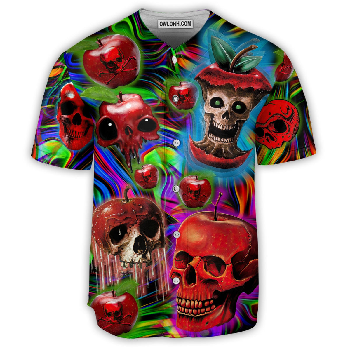 Skull Love Apple - Baseball Jersey - Chic Loom