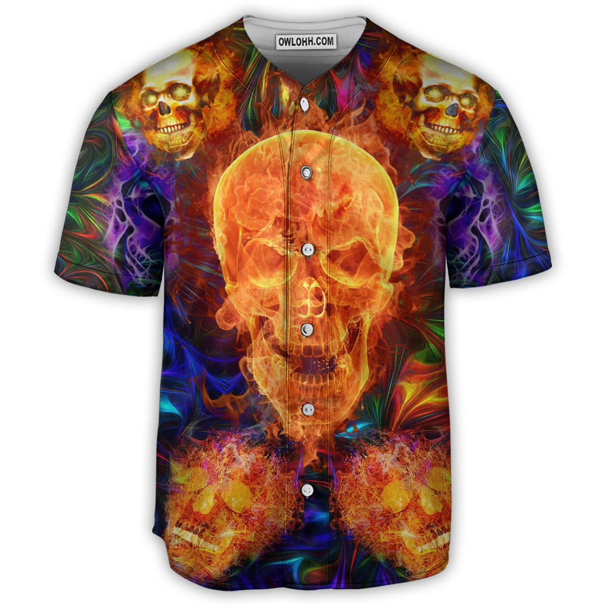 Skull Fire Love Life - Baseball Jersey - Chic Loom