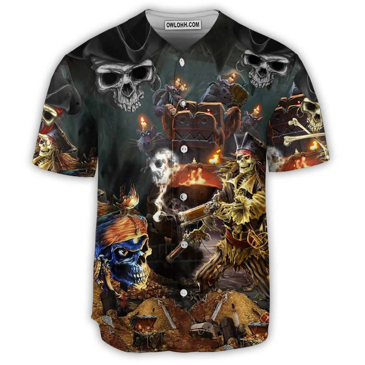 Skull Pirate Love Life - Baseball Jersey - Chic Loom