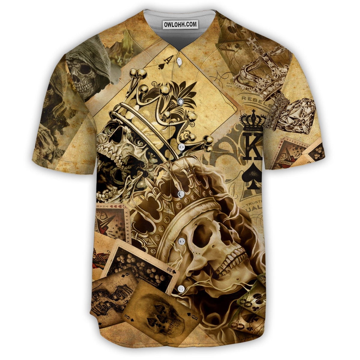 Skull Poker Love Life - Baseball Jersey - Chic Loom