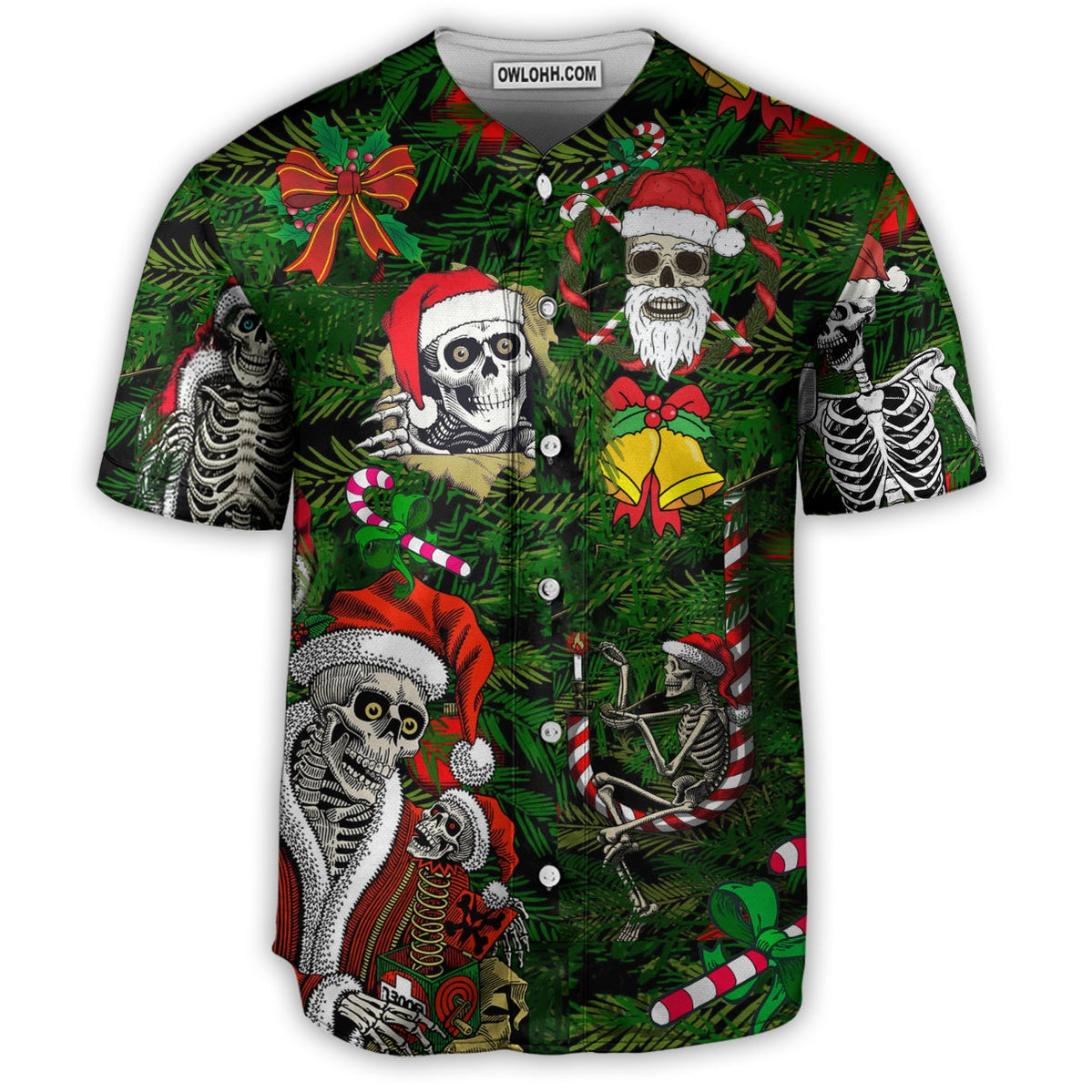 Skull Merry Xmas Happy - Baseball Jersey - Chic Loom
