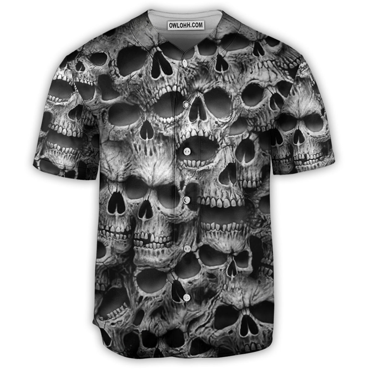 Skull No Fear No Pain Black - Baseball Jersey - Chic Loom