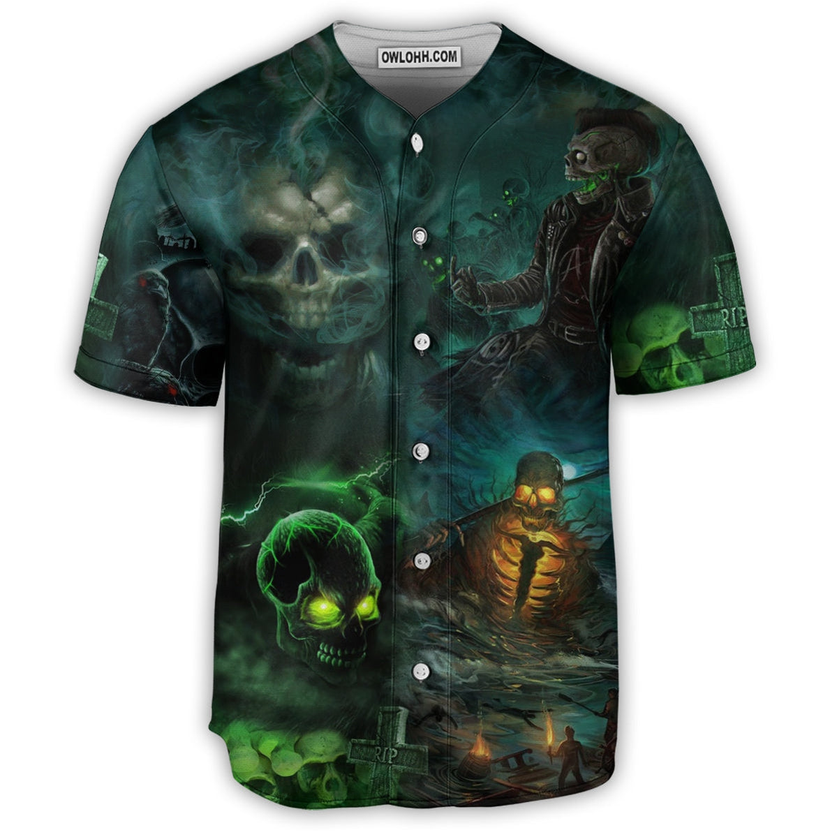 Skull No Flesh No Brain But Still In Pain - Baseball Jersey - Chic Loom