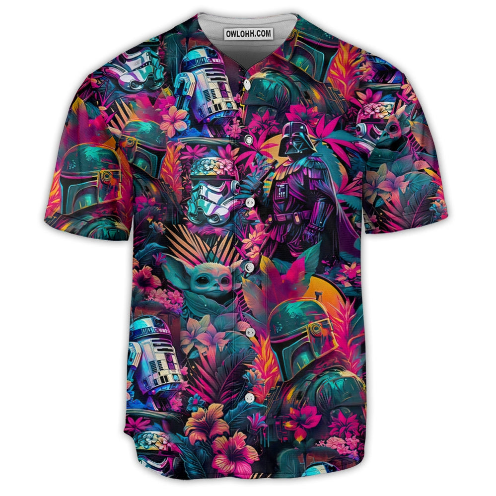 Special Synthwave Color Leaf - Baseball Jersey - Chic Loom