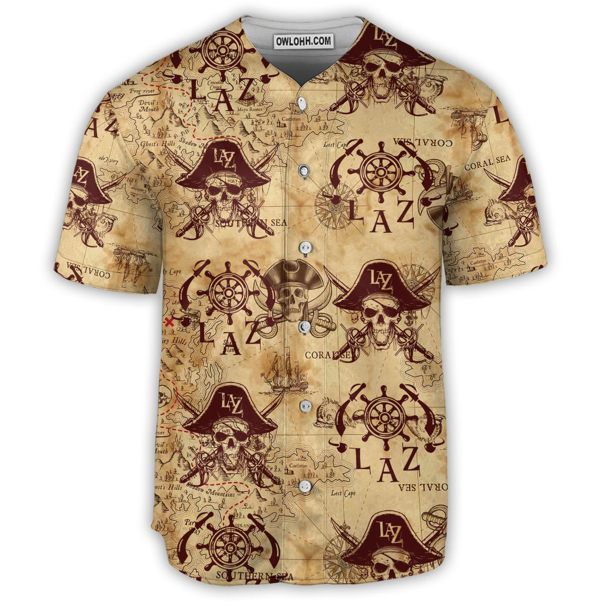Skull Pirates Fear Style Lover - Baseball Jersey - Chic Loom