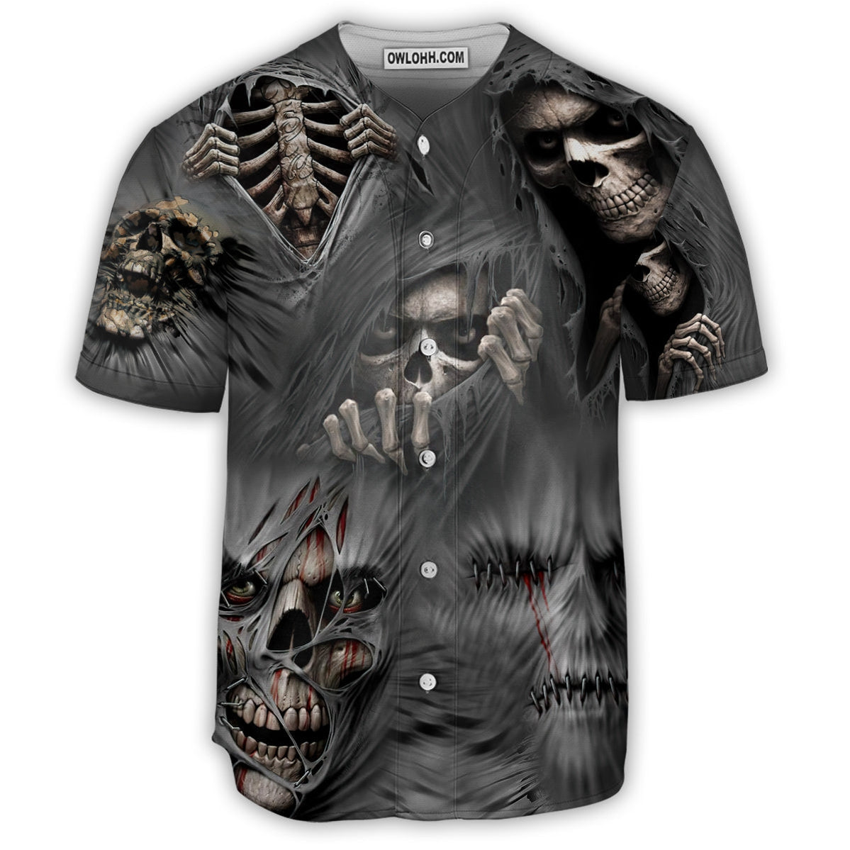 Skull What Scares You Excites Me - Baseball Jersey - Chic Loom