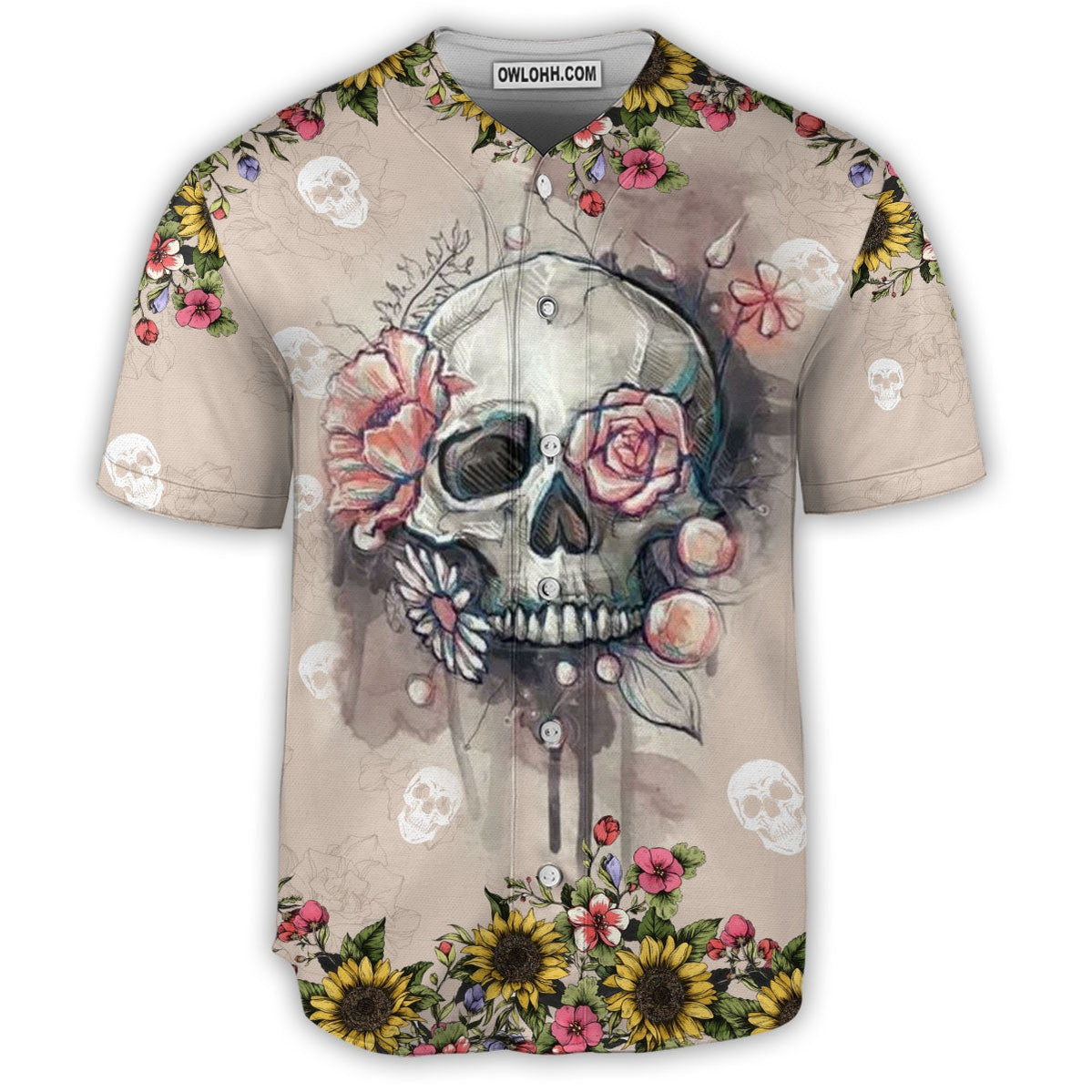 Skull Flower Life Style - Baseball Jersey - Chic Loom