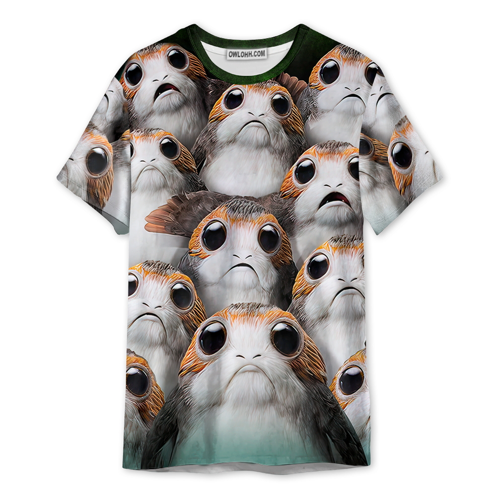 Star Wars The Last Jedi Many Porgs - Unisex 3D T-shirt - Chic Loom