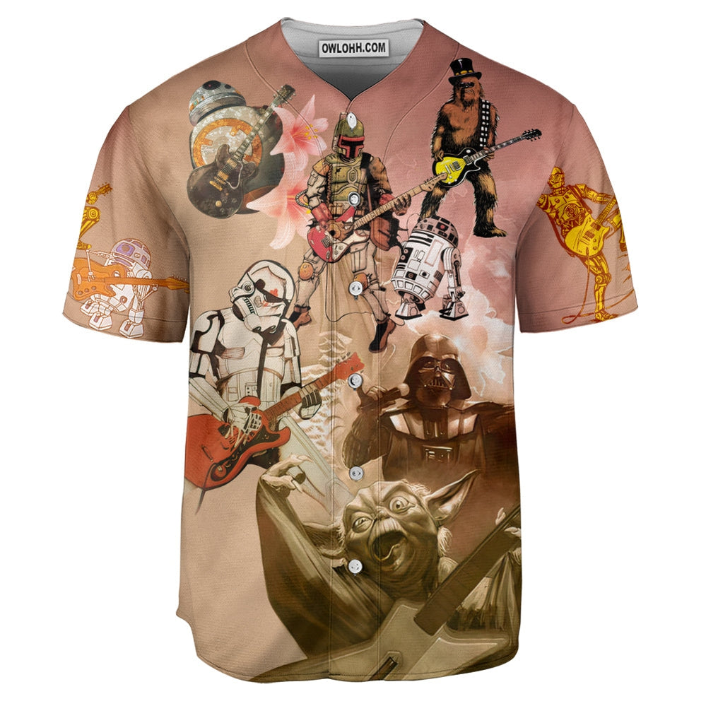 Star Wars Playing Guitar Where Words Fail Music Speaks - Baseball Jersey - Chic Loom