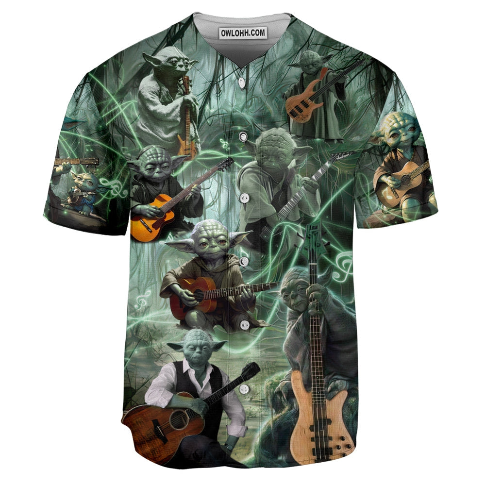 Star Wars Yoda Playing Guitar Fantastic - Baseball Jersey - Chic Loom