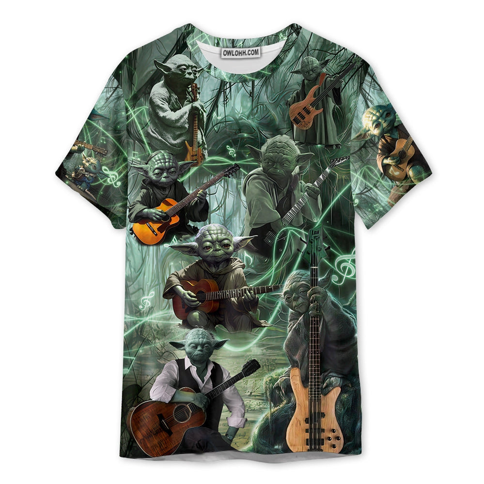 Star Wars Yoda Playing Guitar Fantastic - Unisex 3D T-shirt - Chic Loom