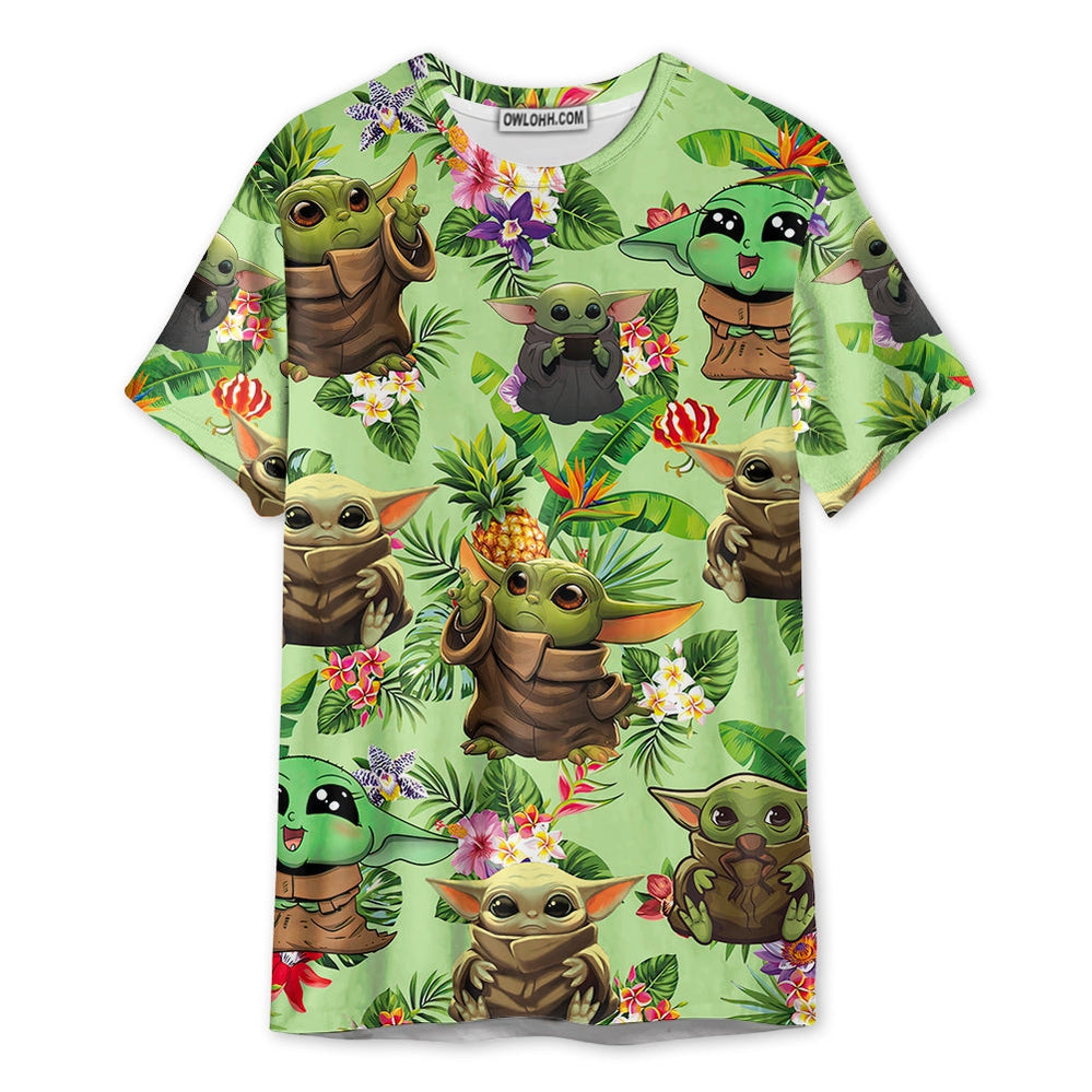 Star Wars Baby Yoda Tropical Summer Gift For Fans Unisex 3D T-shirt - Chic Loom