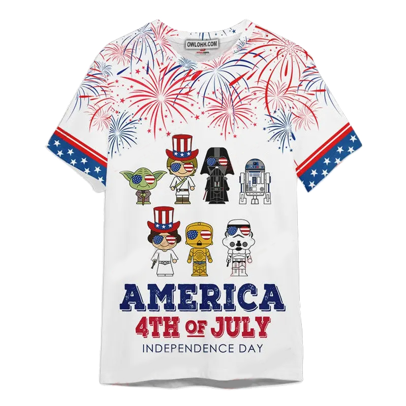 Star Wars America 4th Of July Independence Day Gift For Fans Unisex 3D T-shirt - Chic Loom