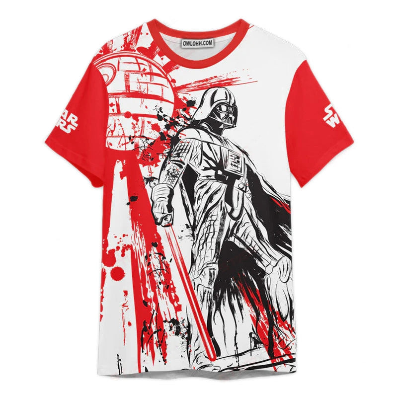 Star Wars Darth Vader Red White Gift For Fans Unisex 3D T-shirt - Chic Loom