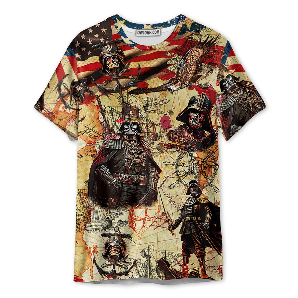 Independence Day Star Wars Darth Vader Pirates Home Is Where The Anchor Drops - Unisex 3D T-shirt - Chic Loom