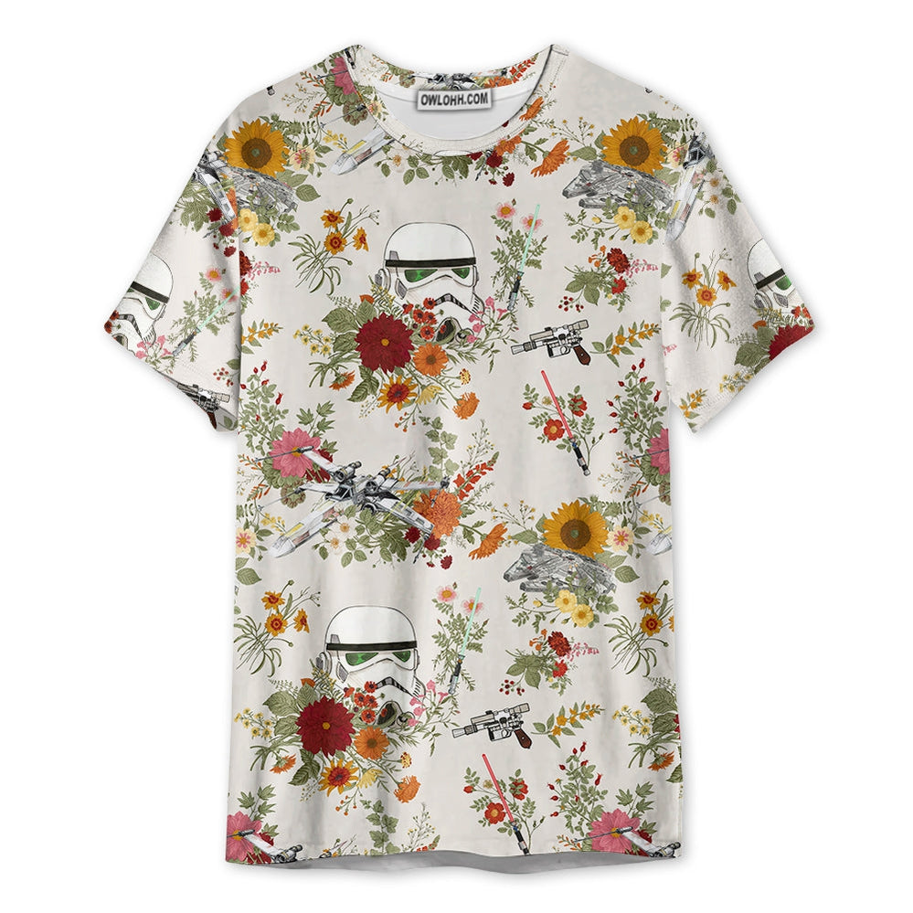 Starwars Stormtrooper Flower Vintage Autumn - Unisex 3D T-shirt - Chic Loom