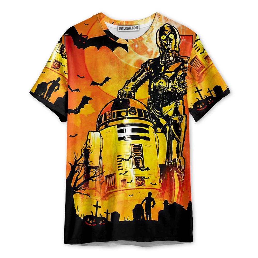 Starwars Halloween R2-D2 and C-3PO Appear - Unisex 3D T-shirt - Chic Loom