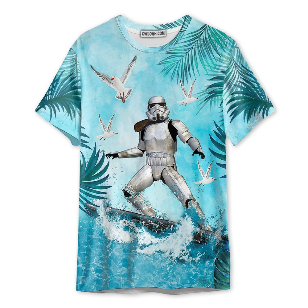 Star Wars Stormtrooper Surfing - Unisex 3D T-shirt - Chic Loom