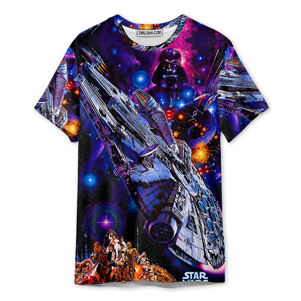 Star Wars Darth Vader Millennium Falcon - Unisex 3D T-shirt - Chic Loom
