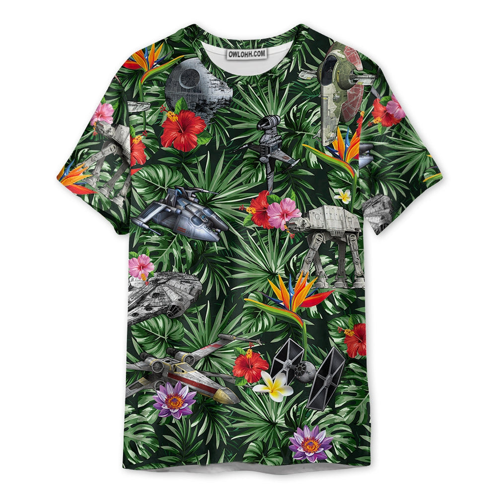 Star Wars Space Ships Tropical Forest - Unisex 3D T-shirt - Chic Loom