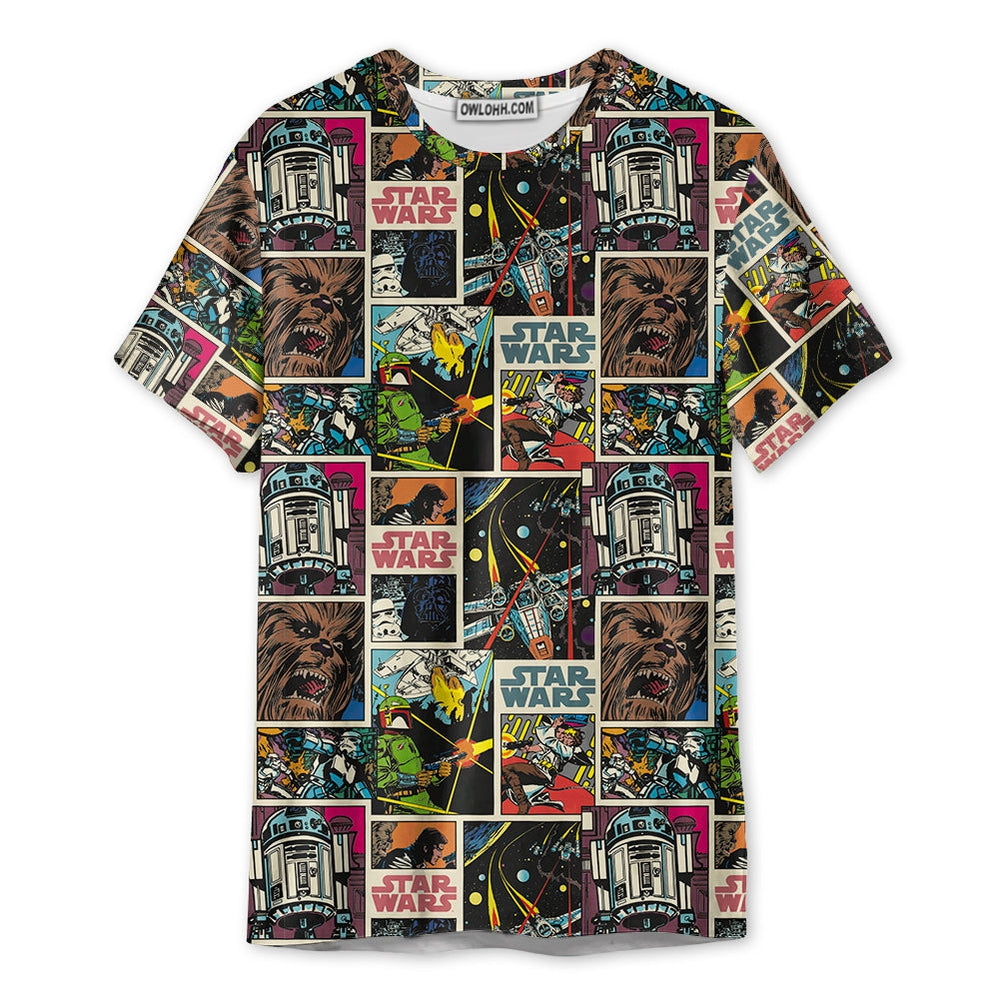 Star Wars Print Comic Pattern - Unisex 3D T-shirt - Chic Loom
