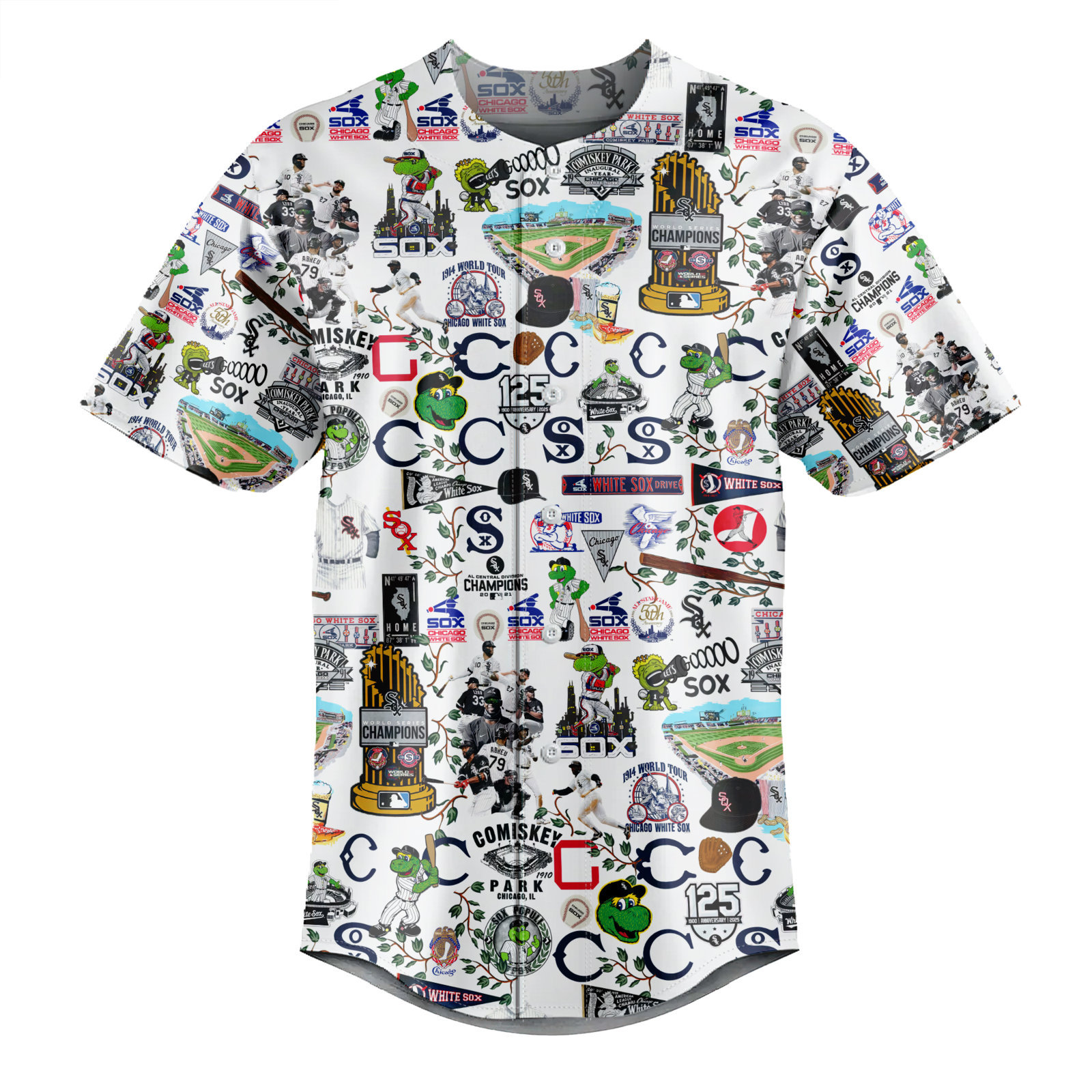 Chicago White Sox Homeruns, Hibiscus, and Golden Memories - Baseball Jersey - Chic Loom