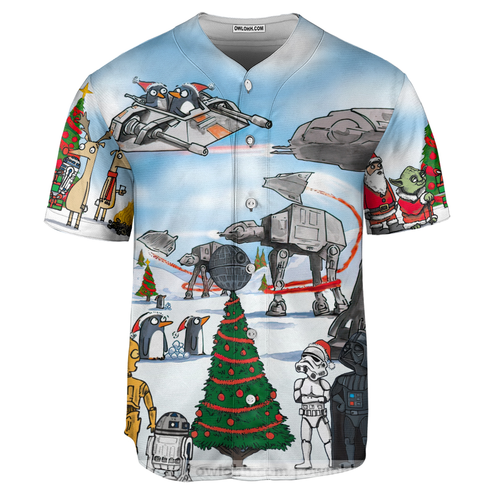 Christmas Star Wars Cartoon Christmas Funny - Baseball Jersey - Chic Loom