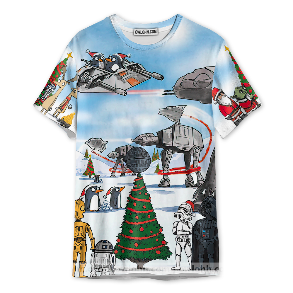 Christmas Star Wars Cartoon Christmas Funny - Unisex 3D T-shirt - Chic Loom