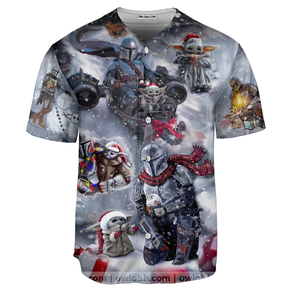 Christmas Star Wars Celebrates the Holidays With The Mandalorian & Baby Yoda - Baseball Jersey - Chic Loom