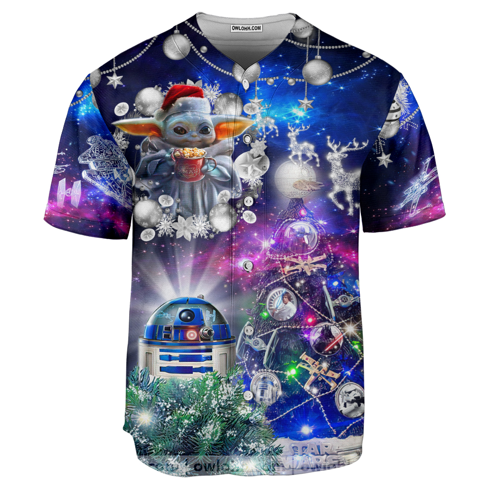 Christmas Star Wars Christmas Tree Yellow Stunning Night - Baseball Jersey - Chic Loom
