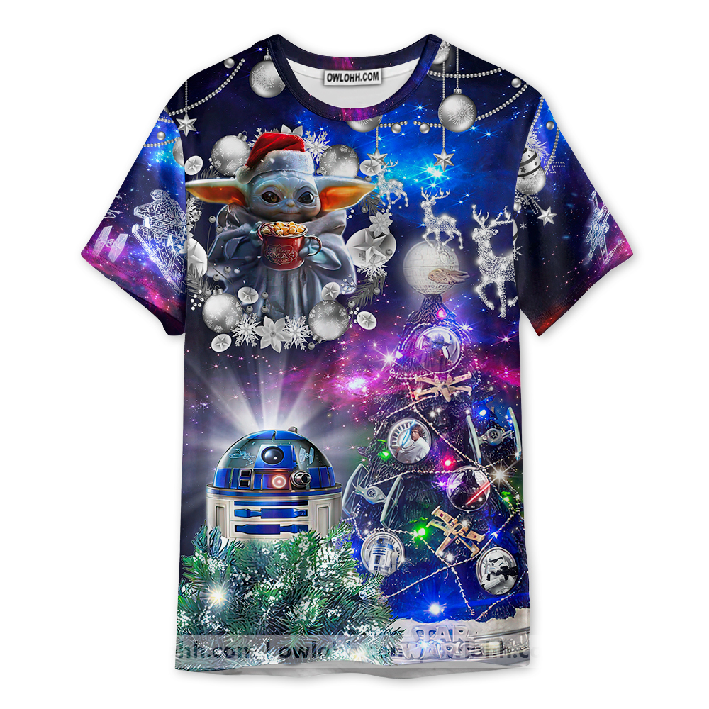 Christmas Star Wars Christmas Tree Yellow Stunning Night - Unisex 3D T-shirt - Chic Loom