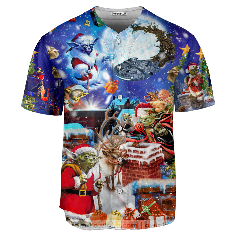 Christmas Star Wars Christmas Up On Rooftop Santa's Busiest Night With Spaceship - Baseball Jersey - Chic Loom